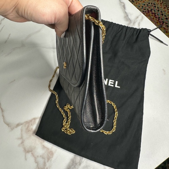 CHANEL Lambskin Pushlock Quilted Mini Chain Shoulder Bag Crossbody - Picture 5 of 11